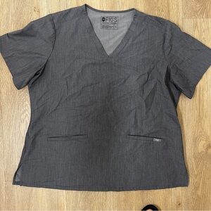 Figs Charcoal V-Neck Scrub Top Size XL